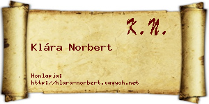 Klára Norbert névjegykártya