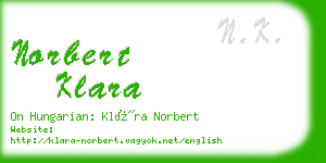 norbert klara business card